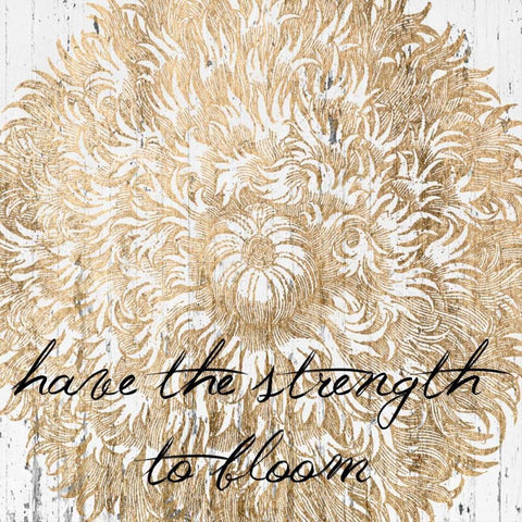 Metallic Floral Quote II White Modern Wood Framed Art Print with Double Matting by Fagalde, Jarman