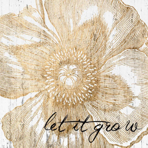 Metallic Floral Quote III White Modern Wood Framed Art Print with Double Matting by Fagalde, Jarman