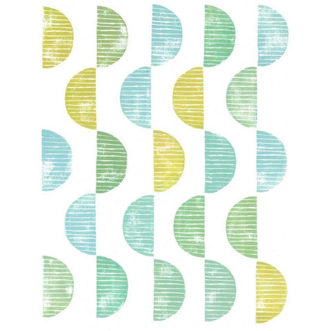 Semi Circle Block Print II White Modern Wood Framed Art Print by Popp, Grace