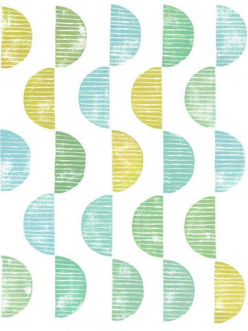 Semi Circle Block Print II White Modern Wood Framed Art Print with Double Matting by Popp, Grace