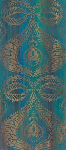 Blue Arabesque I Black Ornate Wood Framed Art Print with Double Matting by Zarris, Chariklia