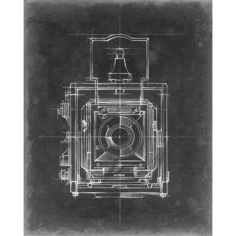 Camera Blueprints I White Modern Wood Framed Art Print by Harper, Ethan