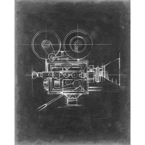 Camera Blueprints II White Modern Wood Framed Art Print by Harper, Ethan