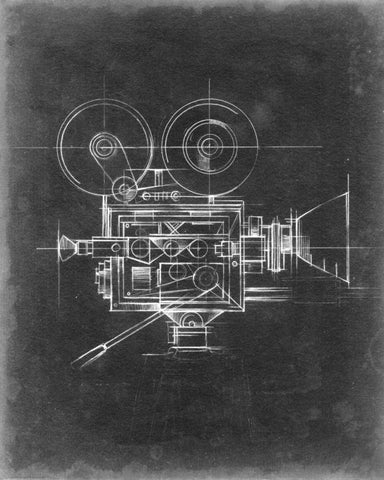 Camera Blueprints II White Modern Wood Framed Art Print with Double Matting by Harper, Ethan