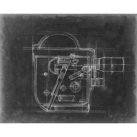Camera Blueprints III White Modern Wood Framed Art Print by Harper, Ethan