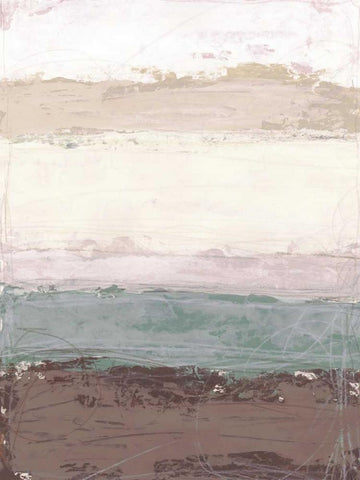Strata Horizon I White Modern Wood Framed Art Print with Double Matting by Vess, June Erica