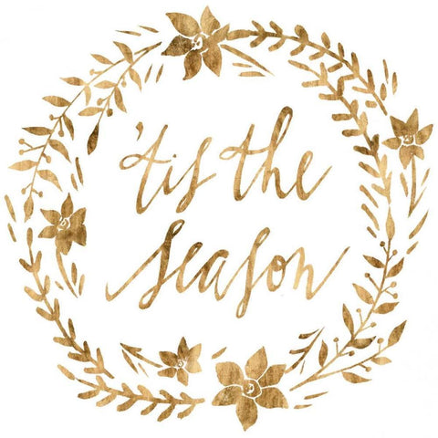 Golden Christmas I White Modern Wood Framed Art Print by Popp, Grace