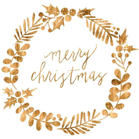 Golden Christmas III Gold Ornate Wood Framed Art Print with Double Matting by Popp, Grace