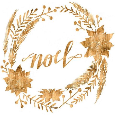 Golden Christmas IV White Modern Wood Framed Art Print by Popp, Grace