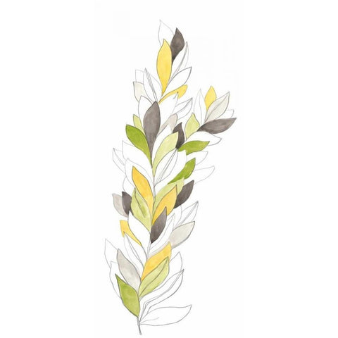 Petiole I Black Modern Wood Framed Art Print with Double Matting by Vess, June Erica