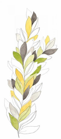 Petiole I White Modern Wood Framed Art Print with Double Matting by Vess, June Erica