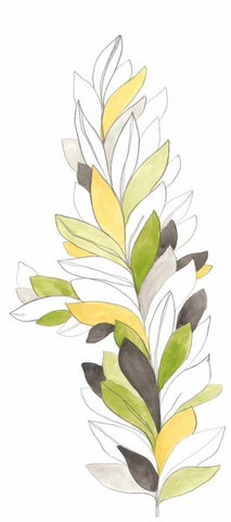 Petiole II Black Ornate Wood Framed Art Print with Double Matting by Vess, June Erica