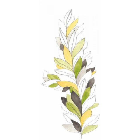 Petiole II Black Modern Wood Framed Art Print by Vess, June Erica