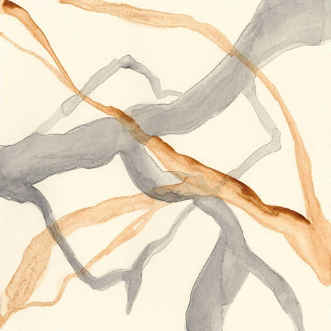 Rivulets II White Modern Wood Framed Art Print by Stramel, Renee W.