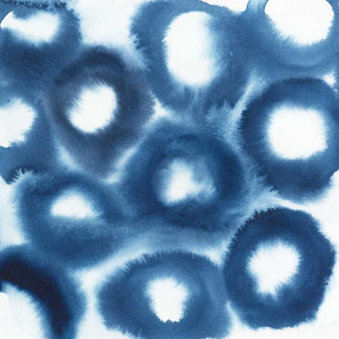Indigo Bleed II White Modern Wood Framed Art Print by Popp, Grace