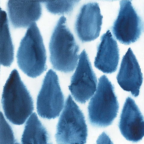 Indigo Bleed III White Modern Wood Framed Art Print by Popp, Grace