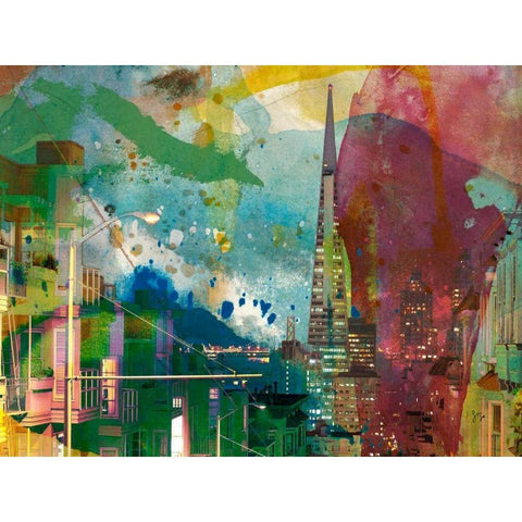 San Francisco Buildings I Black Modern Wood Framed Art Print with Double Matting by Jasper, Sisa