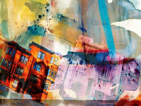 San Francisco Buildings III White Modern Wood Framed Art Print with Double Matting by Jasper, Sisa