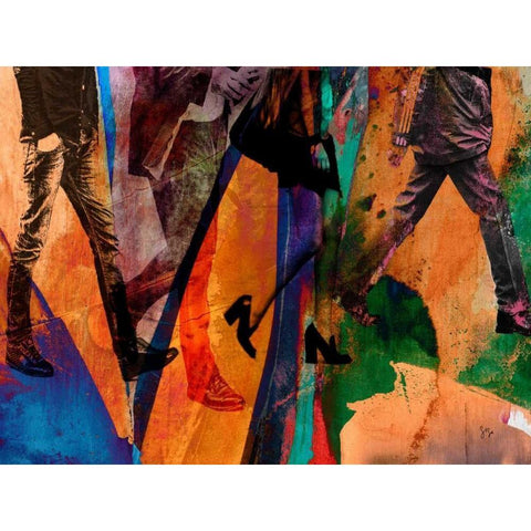 San Francisco Bustle Black Modern Wood Framed Art Print with Double Matting by Jasper, Sisa