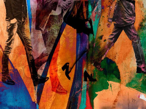 San Francisco Bustle Black Ornate Wood Framed Art Print with Double Matting by Jasper, Sisa