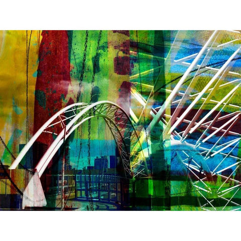 Denver Bridge Black Modern Wood Framed Art Print with Double Matting by Jasper, Sisa