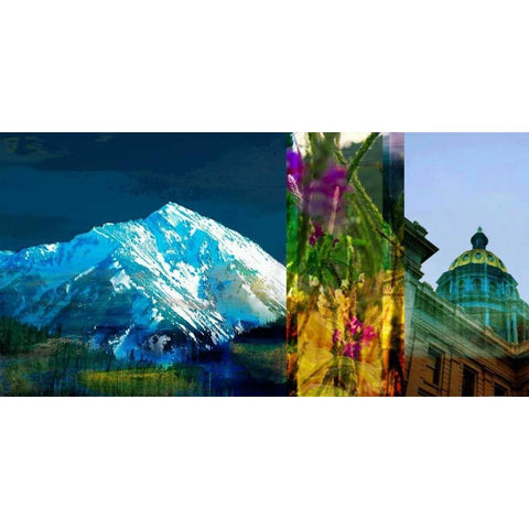 Denver Panorama I Gold Ornate Wood Framed Art Print with Double Matting by Jasper, Sisa