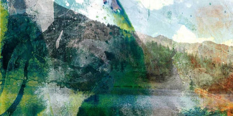 Mountain Abstract I Black Ornate Wood Framed Art Print with Double Matting by Jasper, Sisa