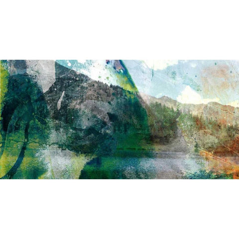 Mountain Abstract I Black Modern Wood Framed Art Print with Double Matting by Jasper, Sisa