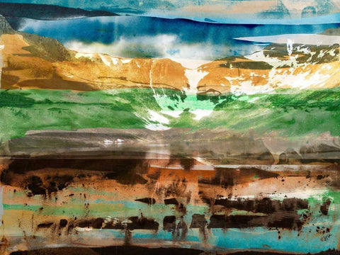 Mountain Abstract II White Modern Wood Framed Art Print with Double Matting by Jasper, Sisa