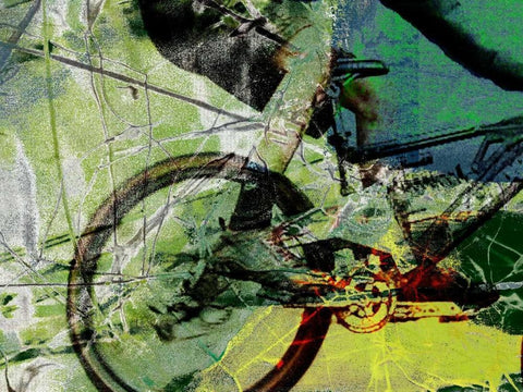 Mountain Bike Black Ornate Wood Framed Art Print with Double Matting by Jasper, Sisa