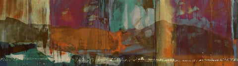 Mountain City Panorama White Modern Wood Framed Art Print with Double Matting by Jasper, Sisa