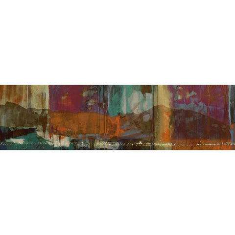 Mountain City Panorama Gold Ornate Wood Framed Art Print with Double Matting by Jasper, Sisa