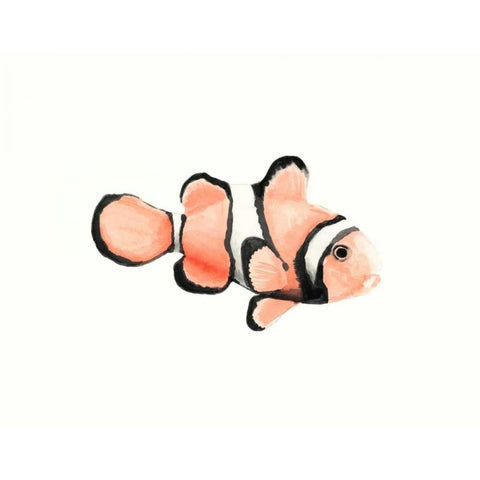 Watercolor Tropical Fish IV Black Modern Wood Framed Art Print by McCavitt, Naomi