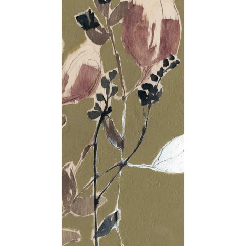 Mauve on Olive II White Modern Wood Framed Art Print by Goldberger, Jennifer