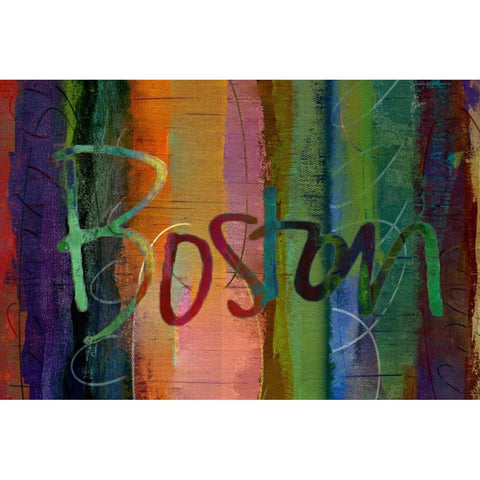 Abstract Boston Black Modern Wood Framed Art Print with Double Matting by Jasper, Sisa