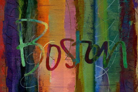 Abstract Boston White Modern Wood Framed Art Print with Double Matting by Jasper, Sisa