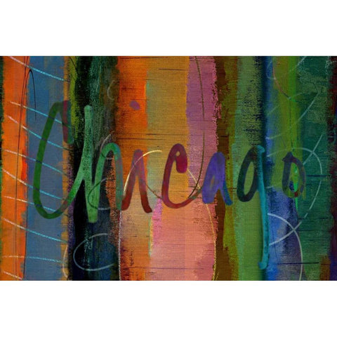 Abstract Chicago Black Modern Wood Framed Art Print by Jasper, Sisa