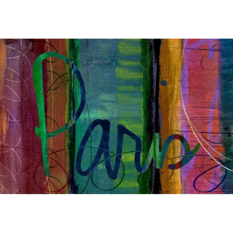 Abstract Paris Black Modern Wood Framed Art Print with Double Matting by Jasper, Sisa