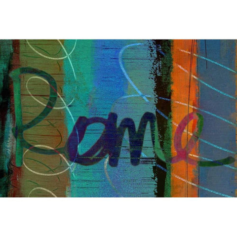 Abstract Rome Black Modern Wood Framed Art Print by Jasper, Sisa