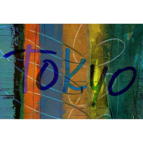 Abstract Tokyo Black Modern Wood Framed Art Print by Jasper, Sisa