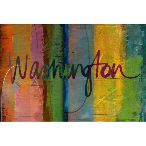 Abstract Washington Black Modern Wood Framed Art Print with Double Matting by Jasper, Sisa