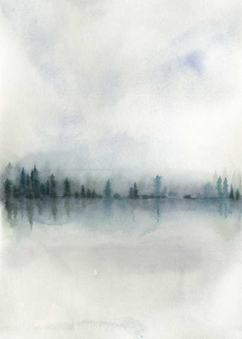 Horizon Whisper II White Modern Wood Framed Art Print with Double Matting by Popp, Grace