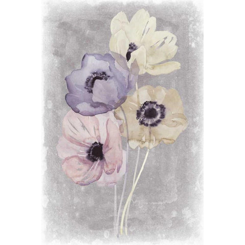 Floral Waltz I Black Modern Wood Framed Art Print with Double Matting by Popp, Grace