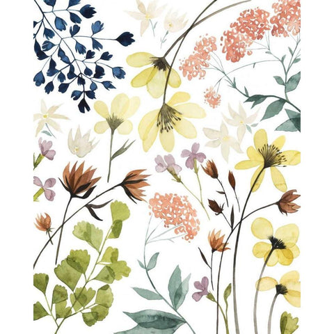 Flower Composition I Black Modern Wood Framed Art Print by Popp, Grace