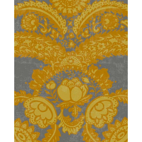 Graphic Damask IV Gold Ornate Wood Framed Art Print with Double Matting by Zarris, Chariklia