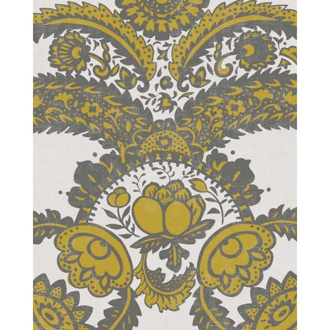 Graphic Damask VI Gold Ornate Wood Framed Art Print with Double Matting by Zarris, Chariklia