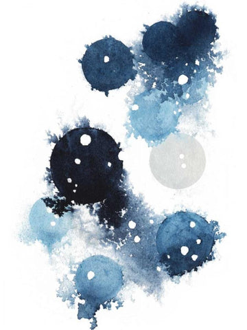 Blue Galaxy I White Modern Wood Framed Art Print with Double Matting by Popp, Grace