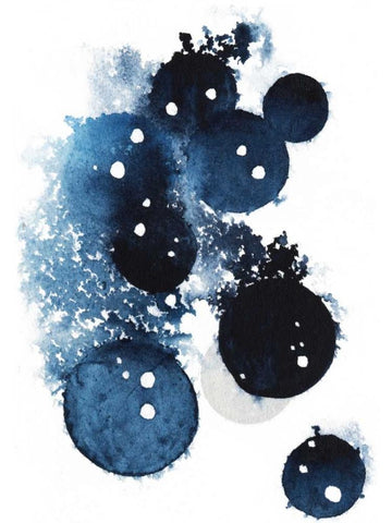Blue Galaxy II White Modern Wood Framed Art Print with Double Matting by Popp, Grace
