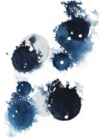 Blue Galaxy III White Modern Wood Framed Art Print with Double Matting by Popp, Grace