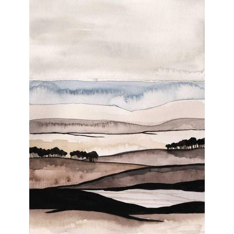 Watercolor Strata I Gold Ornate Wood Framed Art Print with Double Matting by Popp, Grace